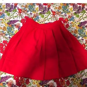 Red full circle skirt